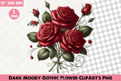Dark Moody Gothic Flowers Clipart Bundle 2 - CraftNest - Digital Crafting and Art