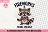 Cartoon Raccoon Sparklers Clipart Bundle