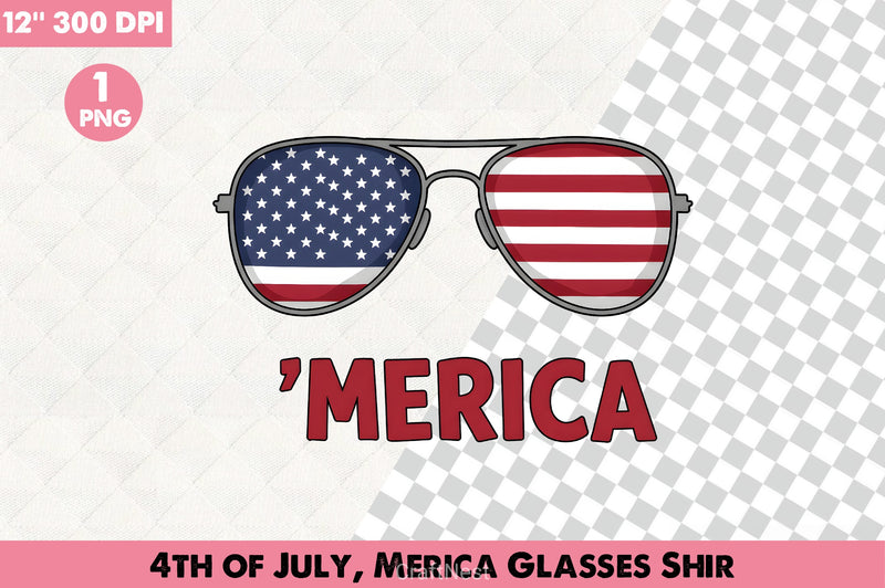 4th of July Merica Glasses Shirt Clipart Bundle 5 - CraftNest - Digital Crafting and Art