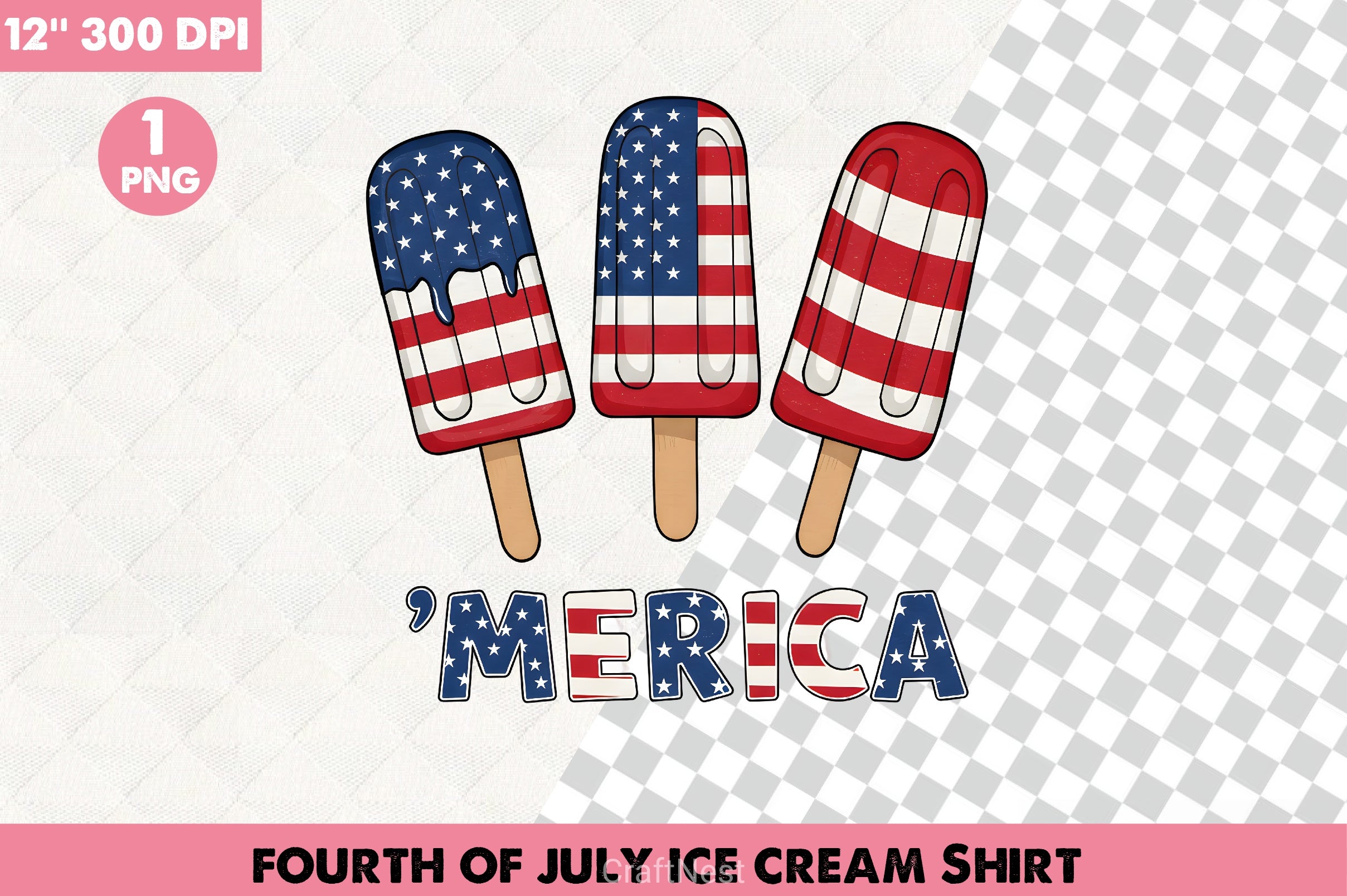 Fourth of July Ice Cream Shirt Clipart Bundle 2 - CraftNest - Digital Crafting and Art