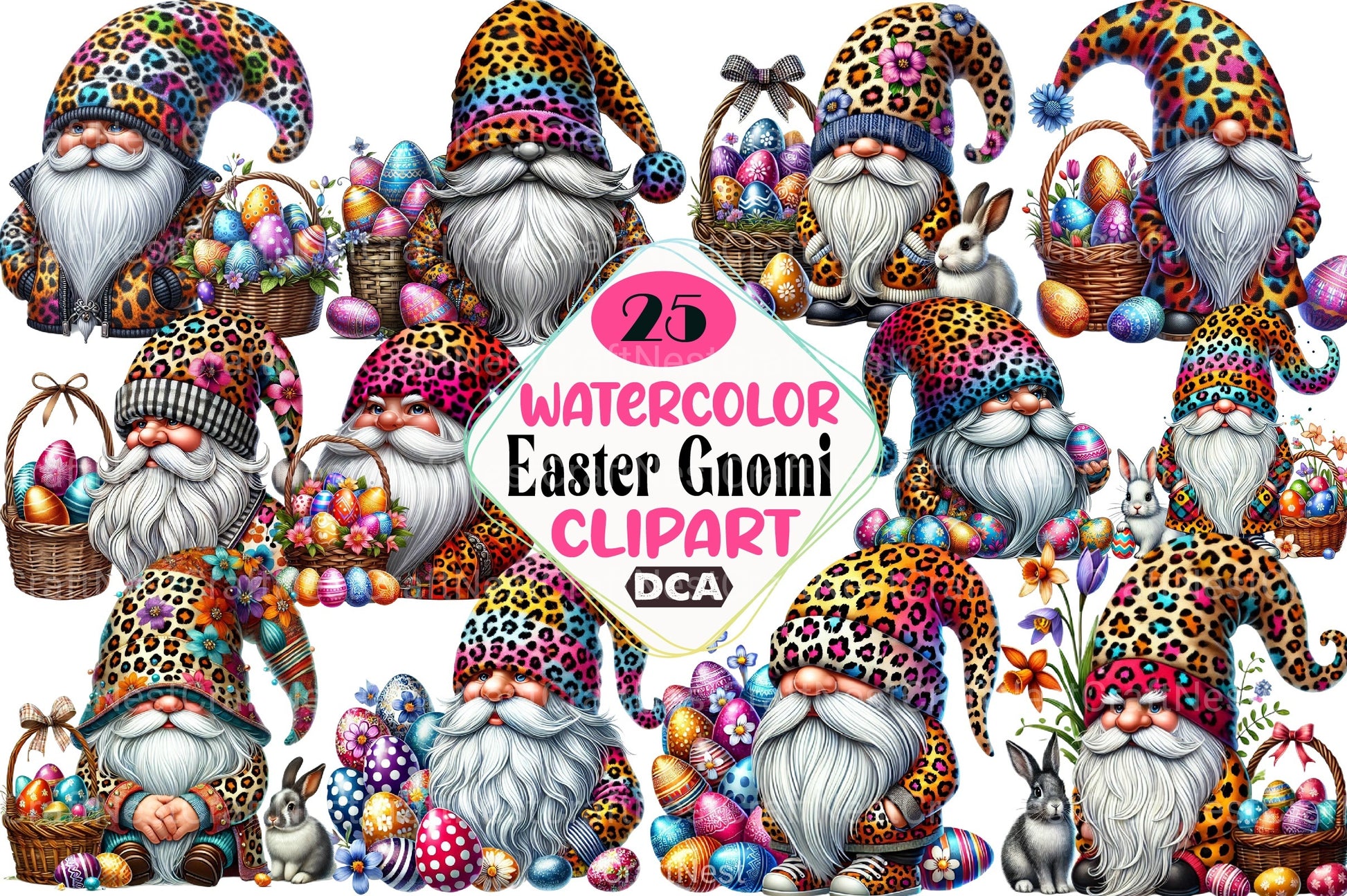 Easter Gnomi Clipart Bundle - CraftNest - Digital Crafting and Art