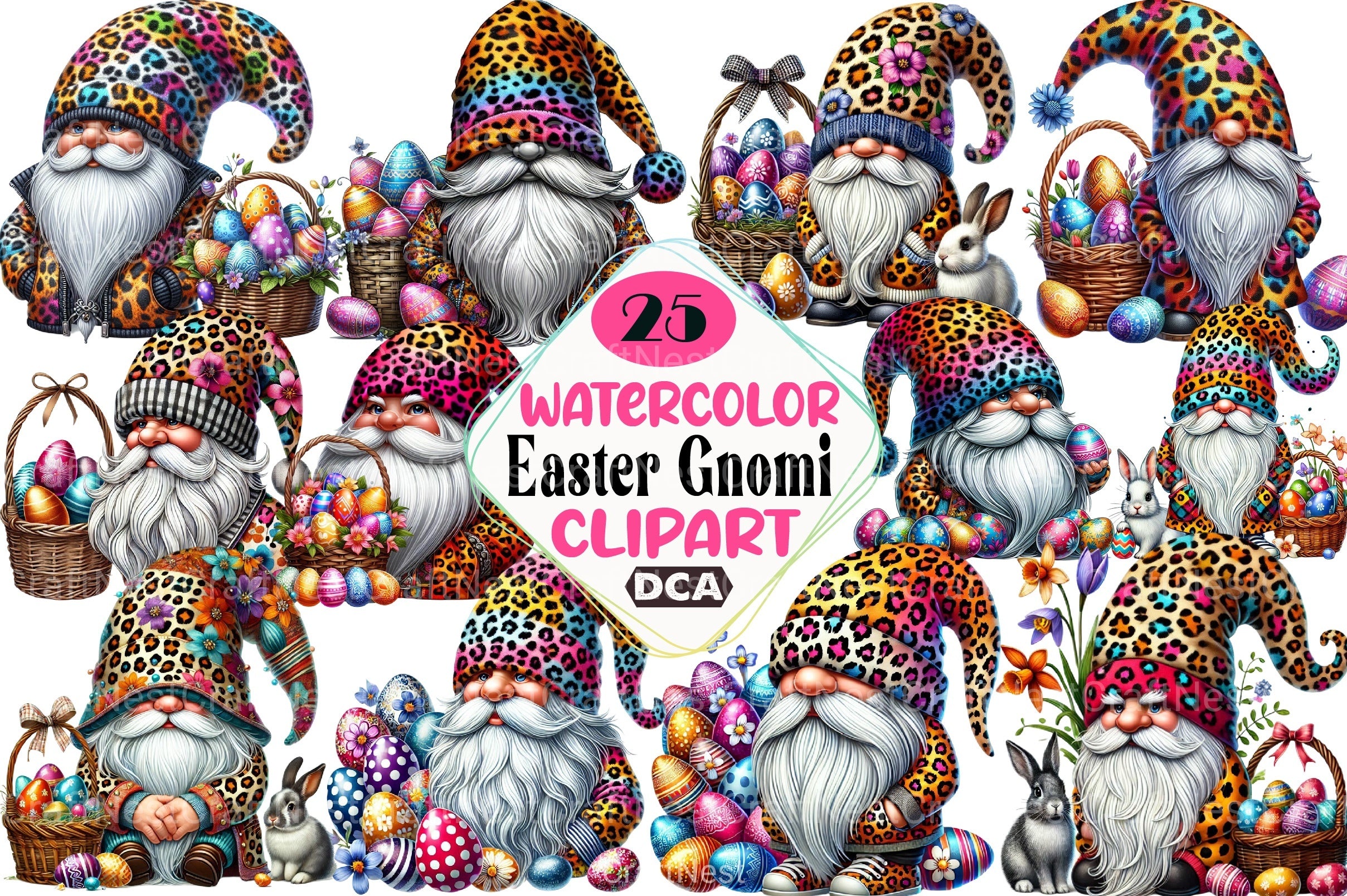 Easter Gnomi Clipart Bundle - CraftNest - Digital Crafting and Art