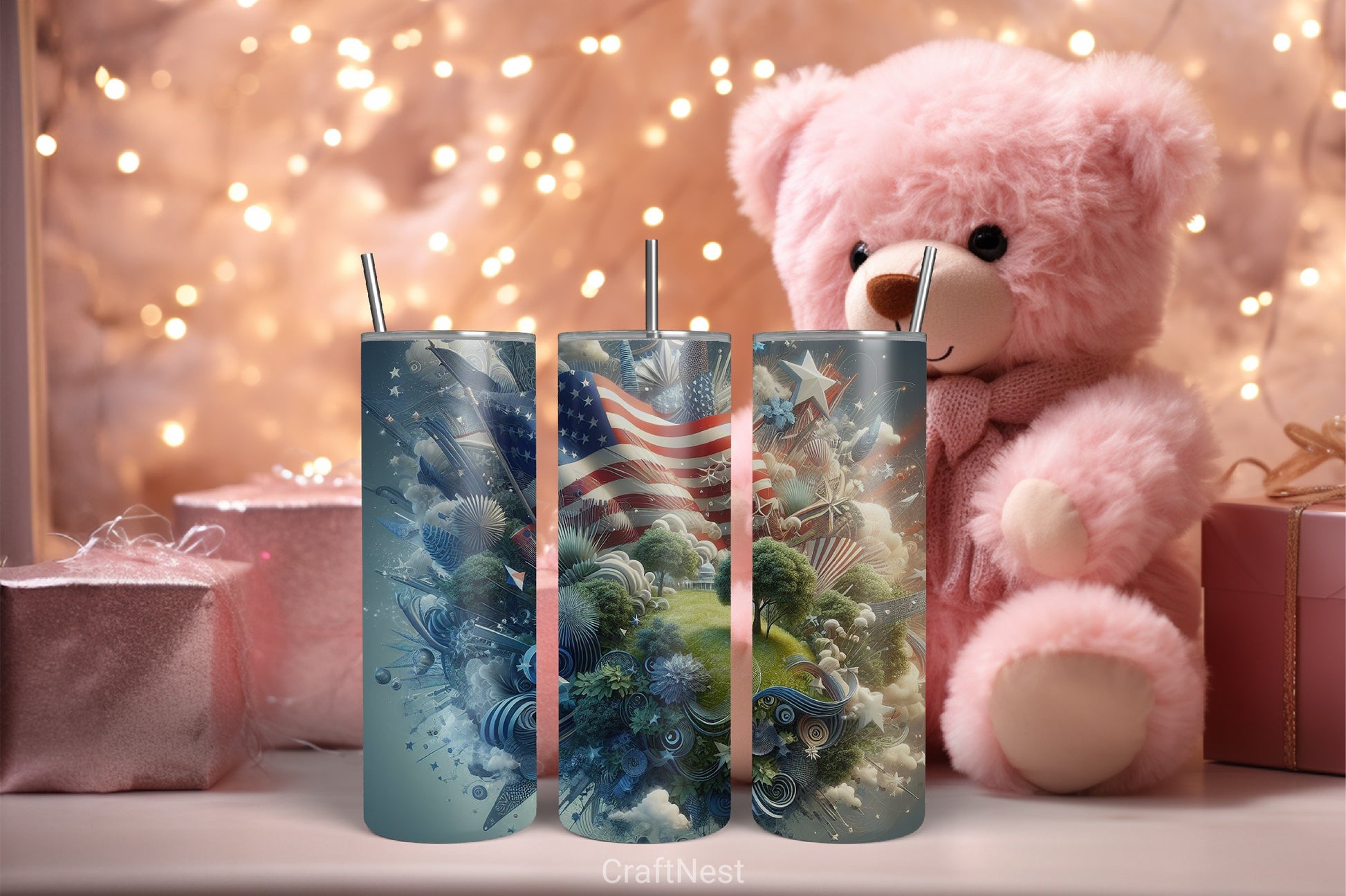 4th of July Tumbler Wrap Bundle 65 - CraftNest - Digital Crafting and Art