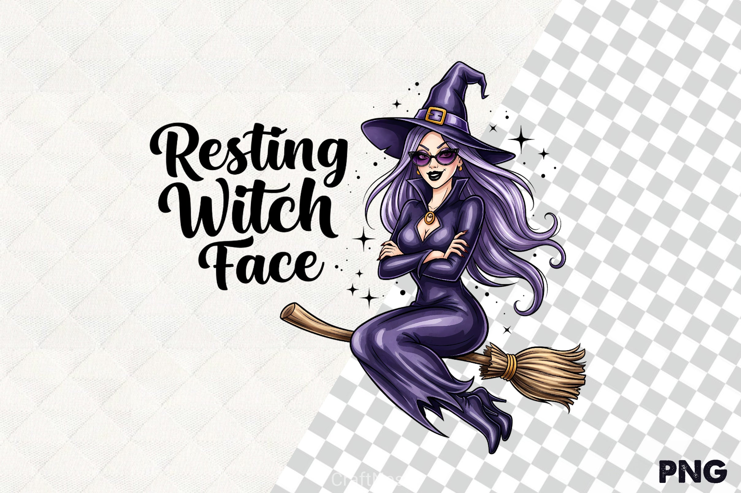 Resting Witch Face Clipart Bundle 2 - CraftNest - Digital Crafting and Art