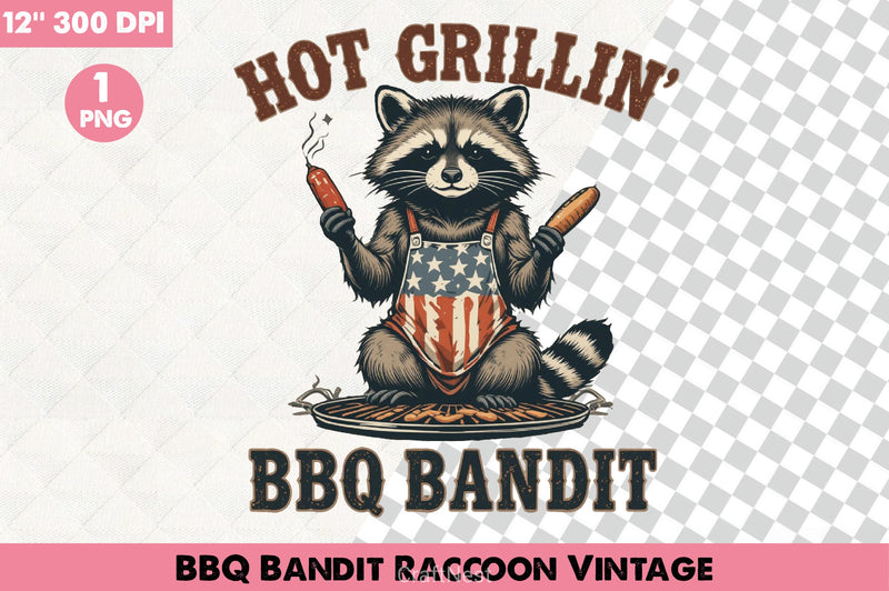 BBQ Bandit Raccoon Clipart Bundle - CraftNest - Digital Crafting and Art