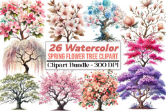 Spring Flower Tree Clipart Bundle 88 - CraftNest - Digital Crafting and Art