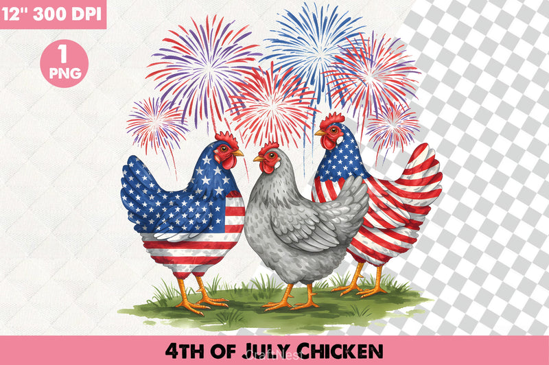4th of July Chicken Clipart Bundle - CraftNest - Digital Crafting and Art