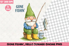 Gone Fishin' Summer Gnome Clipart Bundle - CraftNest - Digital Crafting and Art