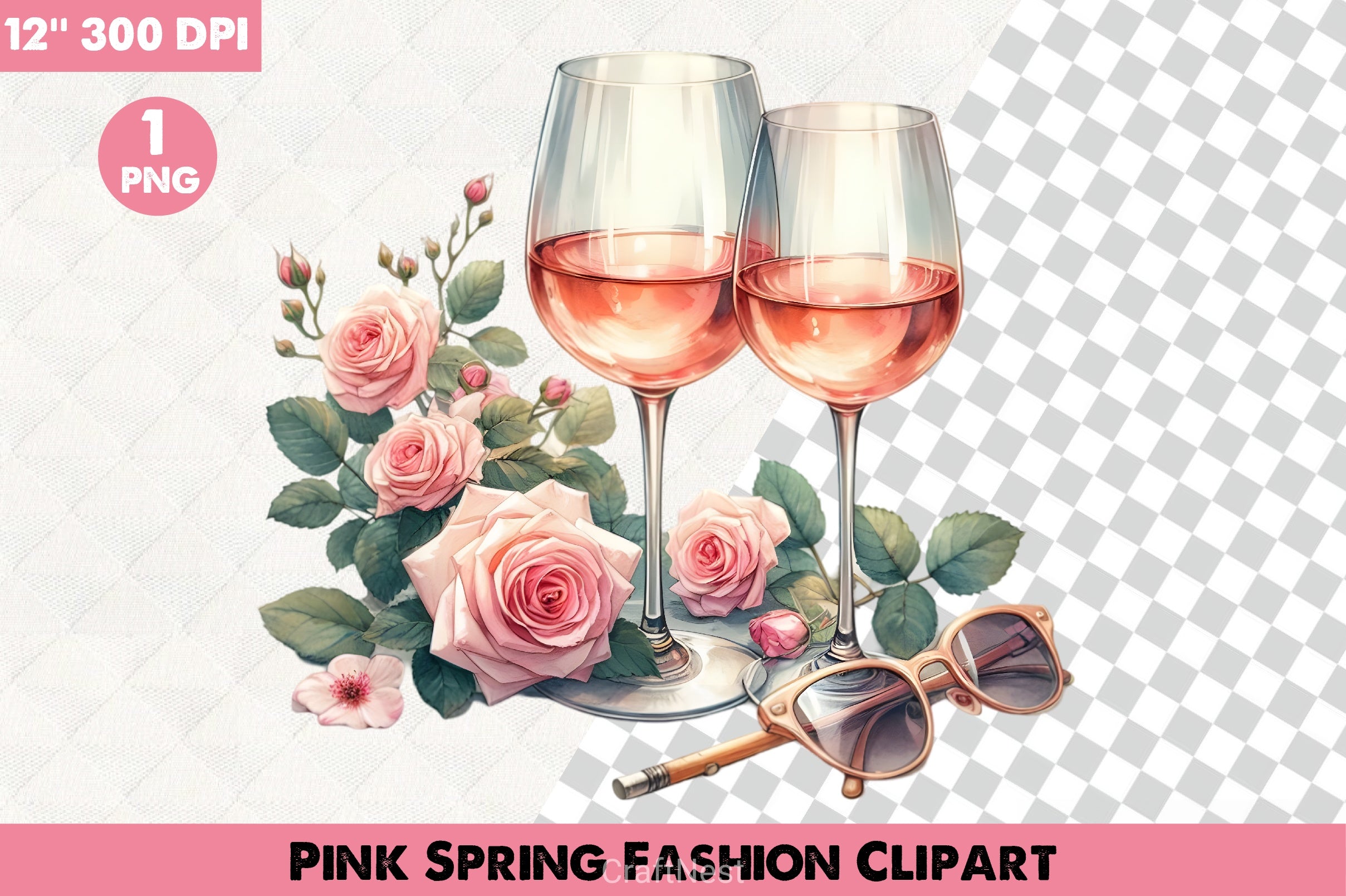 Pink Spring Fashion Clipart Bundle 1 - CraftNest - Digital Crafting and Art
