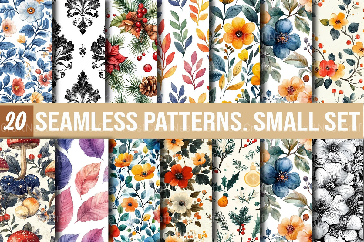 Small Template Pattern Seamless Patterns Small Set Digital Paper
