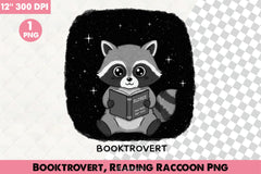 Booktrovert Reading Raccoon Clipart Bundle - CraftNest - Digital Crafting and Art