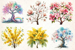 Spring Flower Tree Clipart Bundle 88 - CraftNest - Digital Crafting and Art