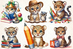 Baby Leopards Back to School Clipart Bundle - CraftNest - Digital Crafting and Art
