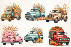 Vintage Fall Truck Clipart Bundle - CraftNest - Digital Crafting and Art