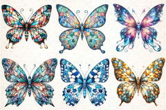 Mosaic Butterfly Clipart Bundle - CraftNest - Digital Crafting and Art