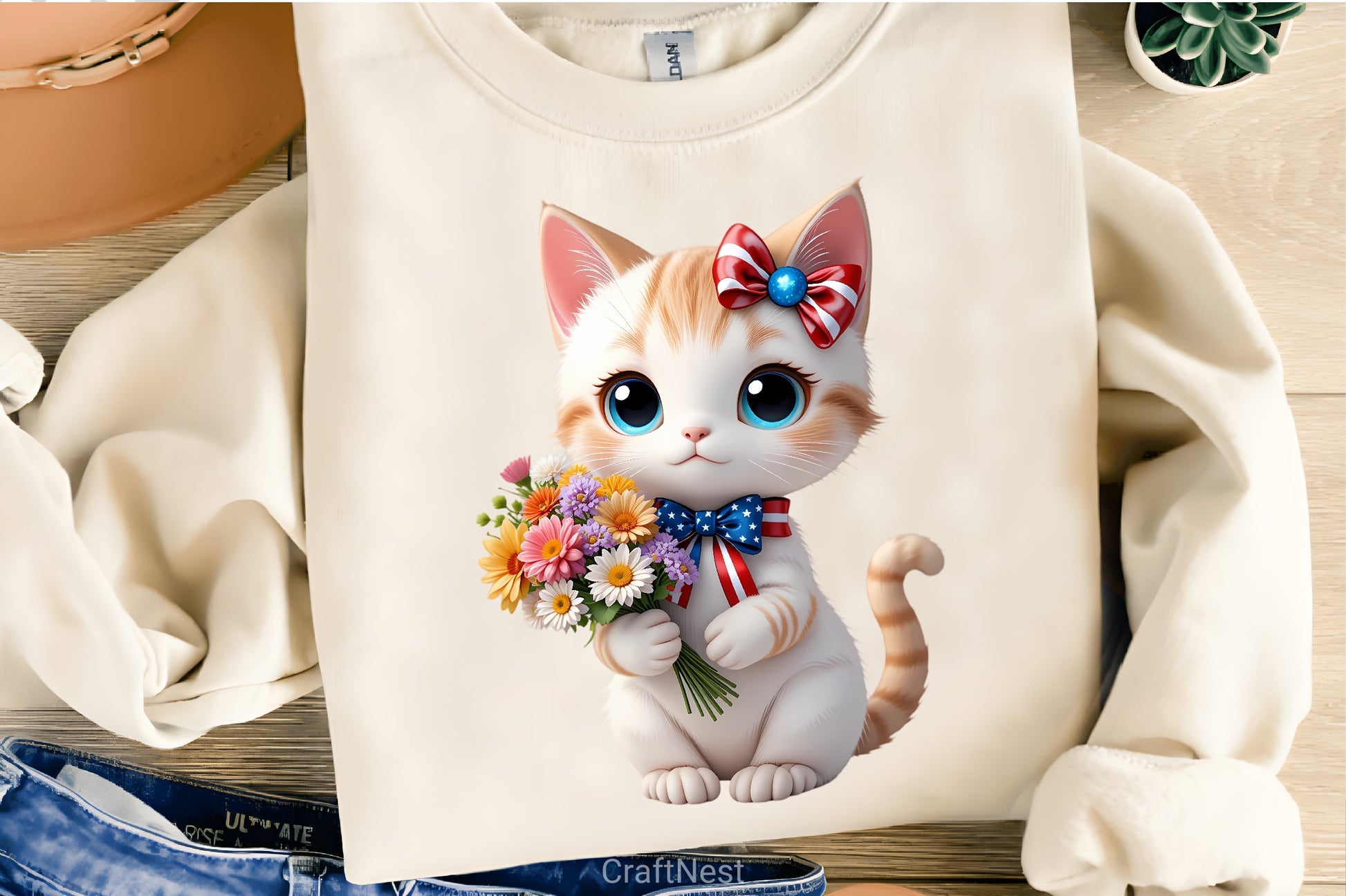 Patriotic Kawaii Cat Clipart Bundle - CraftNest - Digital Crafting and Art