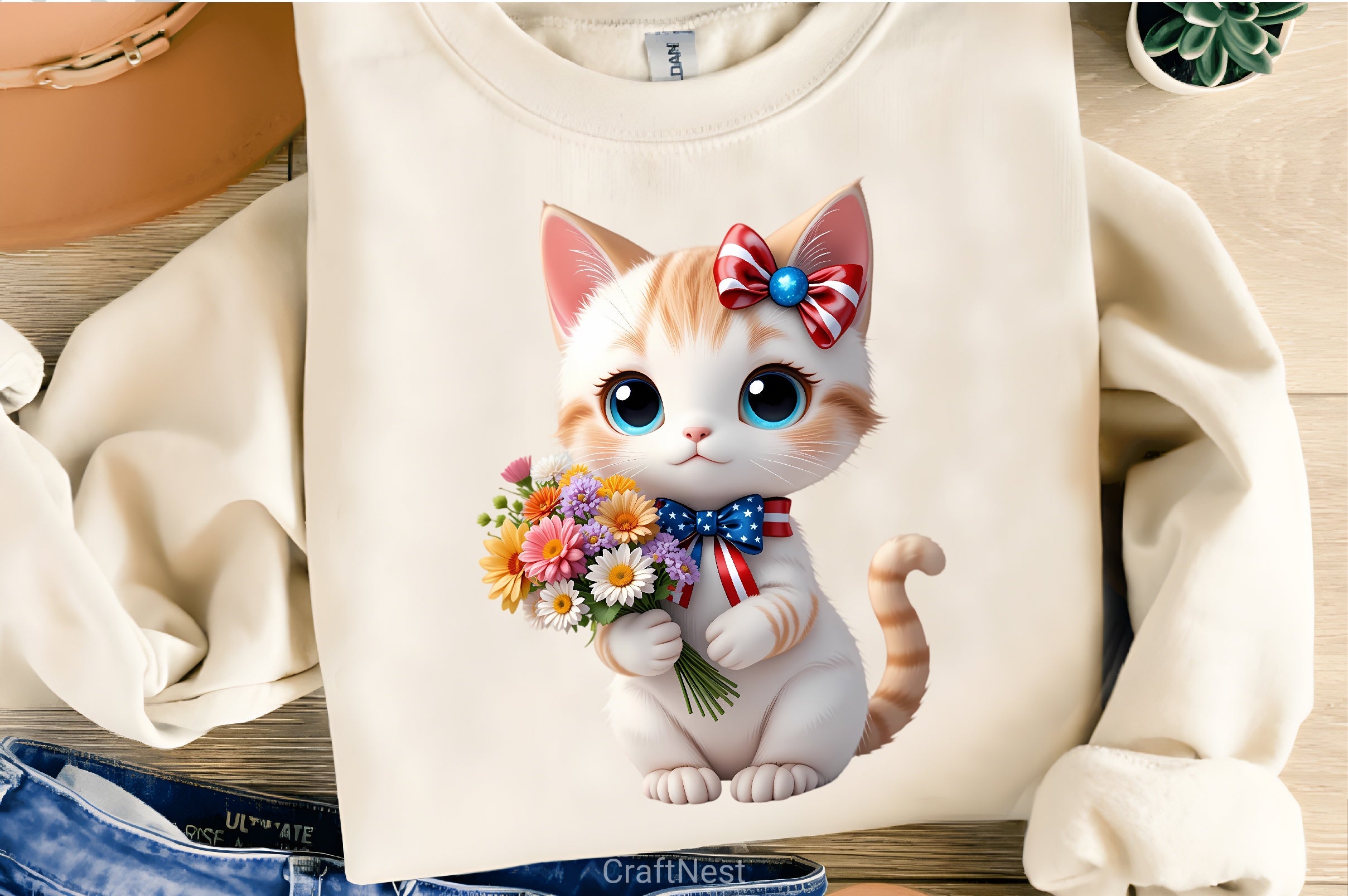 Patriotic Kawaii Cat Clipart Bundle - CraftNest - Digital Crafting and Art