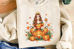 Halloween Pumpkin Princess Clipart Bundle - CraftNest - Digital Crafting and Art