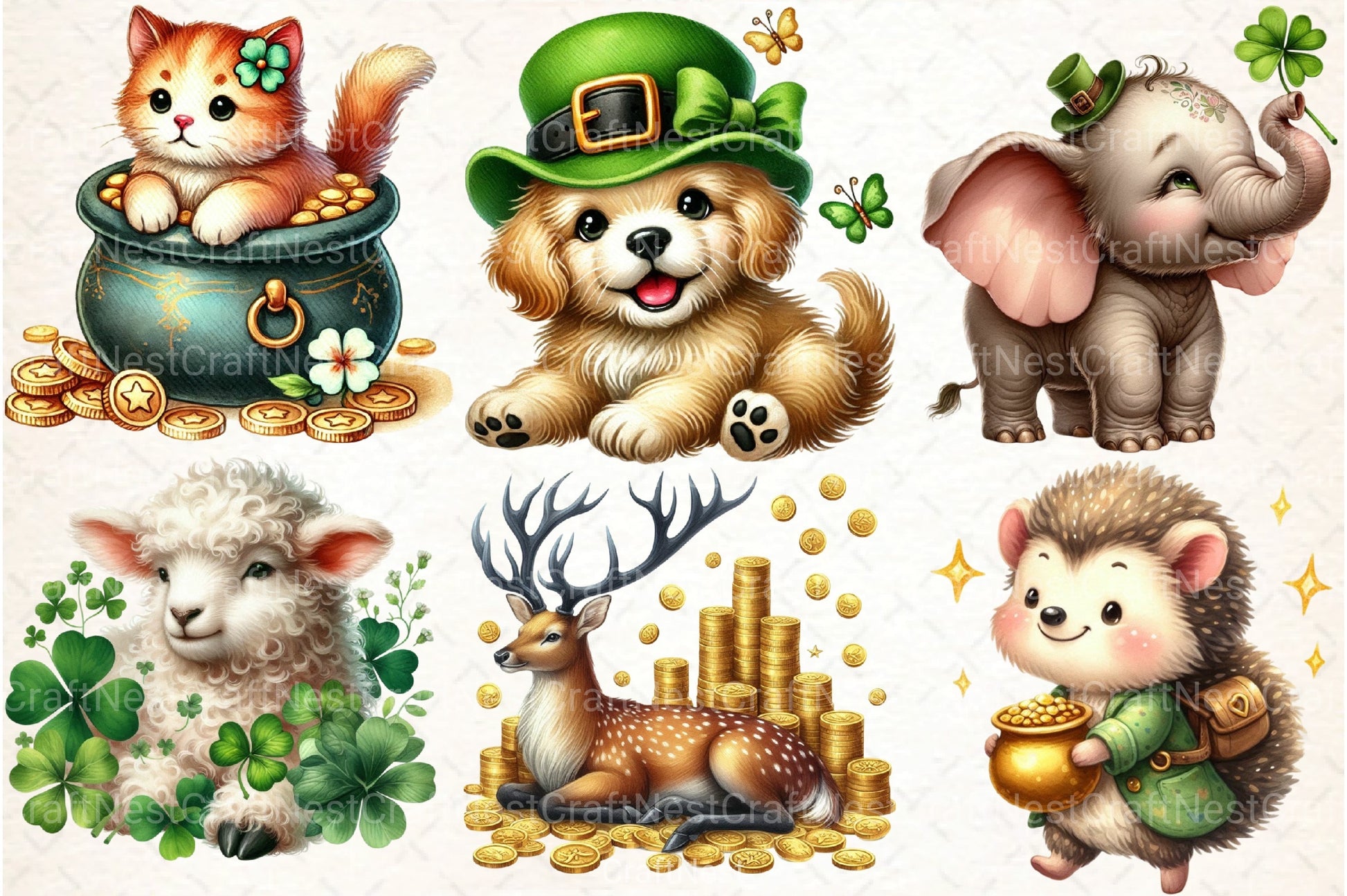St. Patrick's Day Animals Clipart Bundle 77 - CraftNest - Digital Crafting and Art