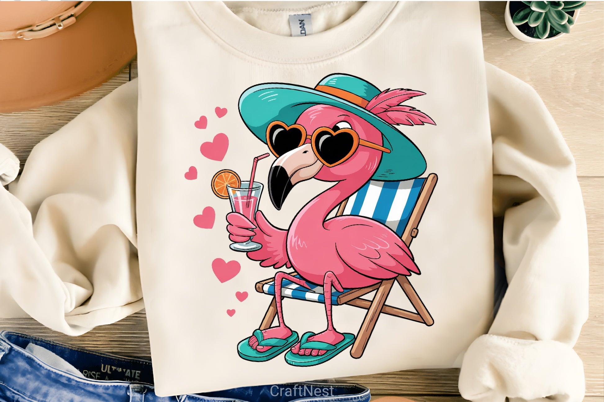 Cute Flamingo Clipart Bundle 4 - CraftNest - Digital Crafting and Art