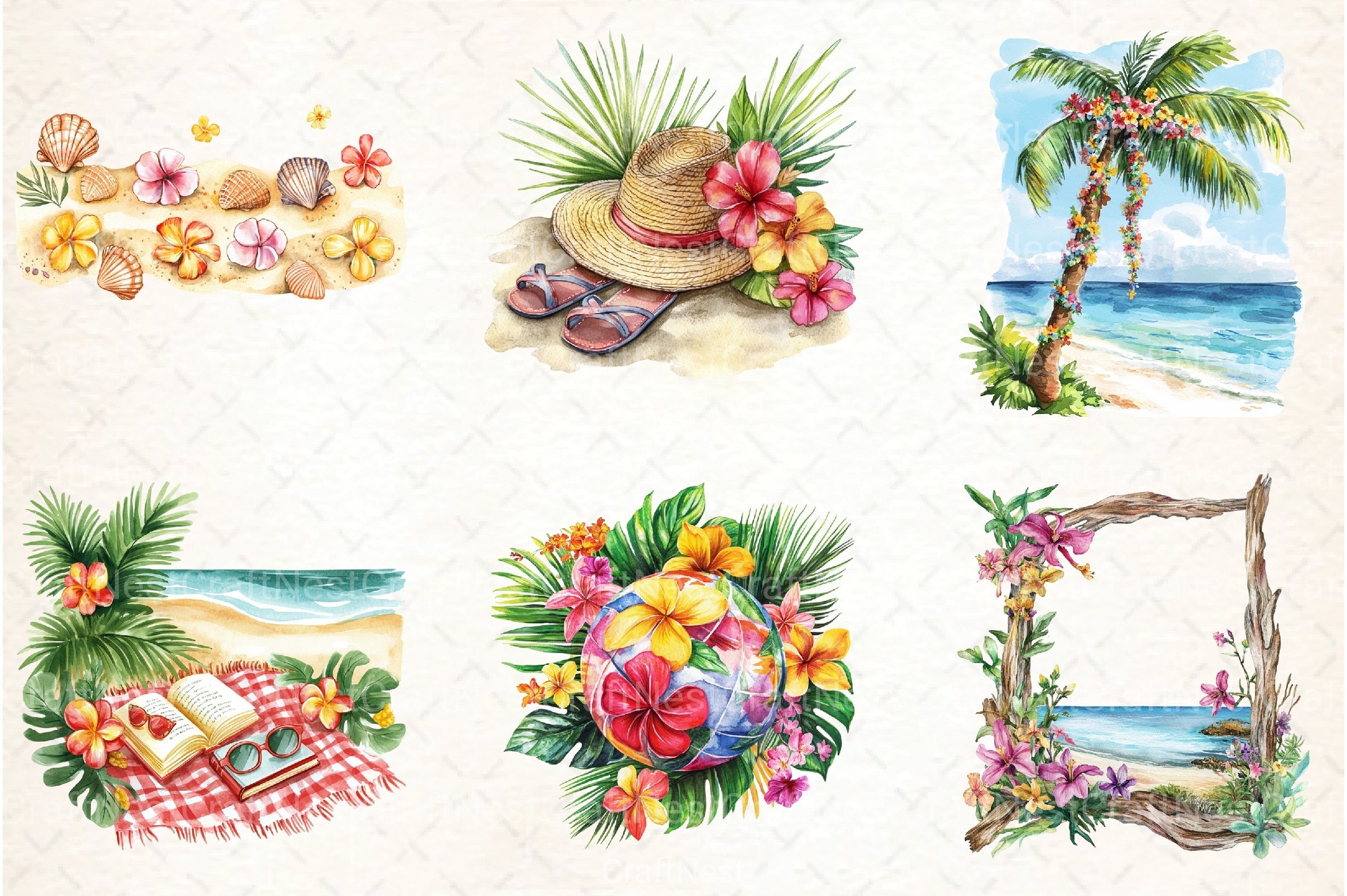 Summer Floral Clipart Bundle 23 - CraftNest - Digital Crafting and Art