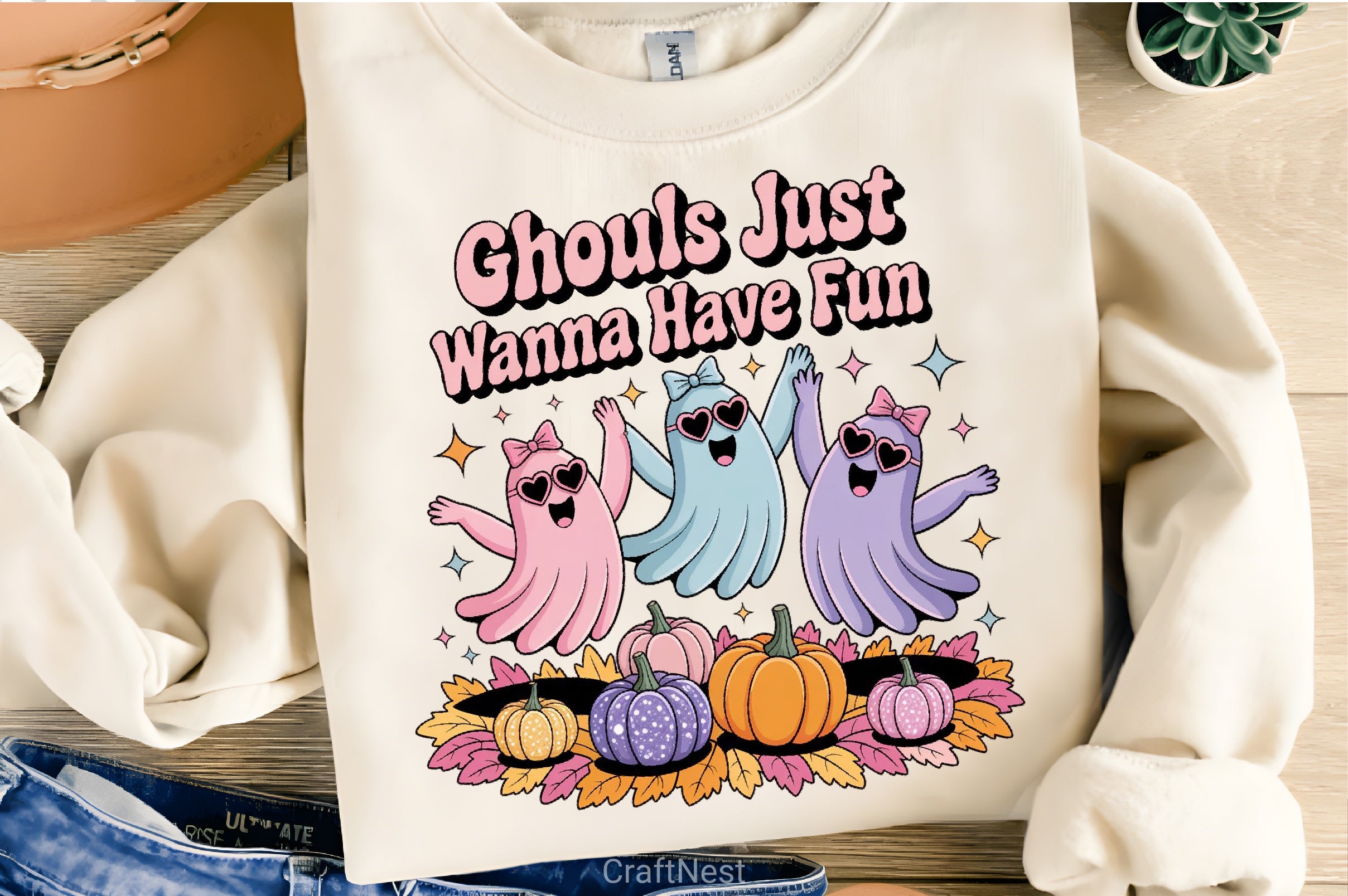 Pastel Ghosts Fall Leaves Clipart Bundle - CraftNest - Digital Crafting and Art