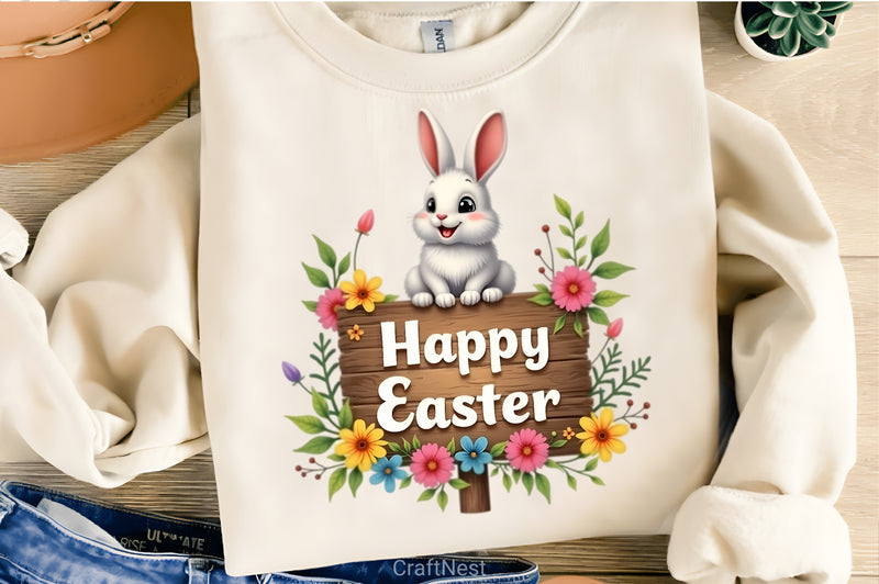 Cute Easter Rabbit Clipart Bundle - CraftNest - Digital Crafting and Art