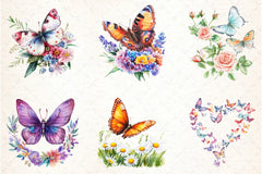 Cute Summer Butterfly & Flowers Clipart Bundle 98 - CraftNest - Digital Crafting and Art