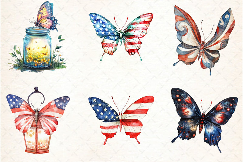 Butterfly 4th of July Clipart Bundle 34 - CraftNest - Digital Crafting and Art