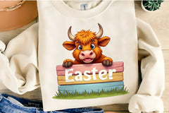 Easter Highland Cow Clipart Bundle 8 - CraftNest - Digital Crafting and Art