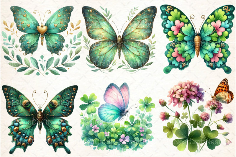 St. Patrick's Day Butterfly Clipart Bundle - CraftNest - Digital Crafting and Art
