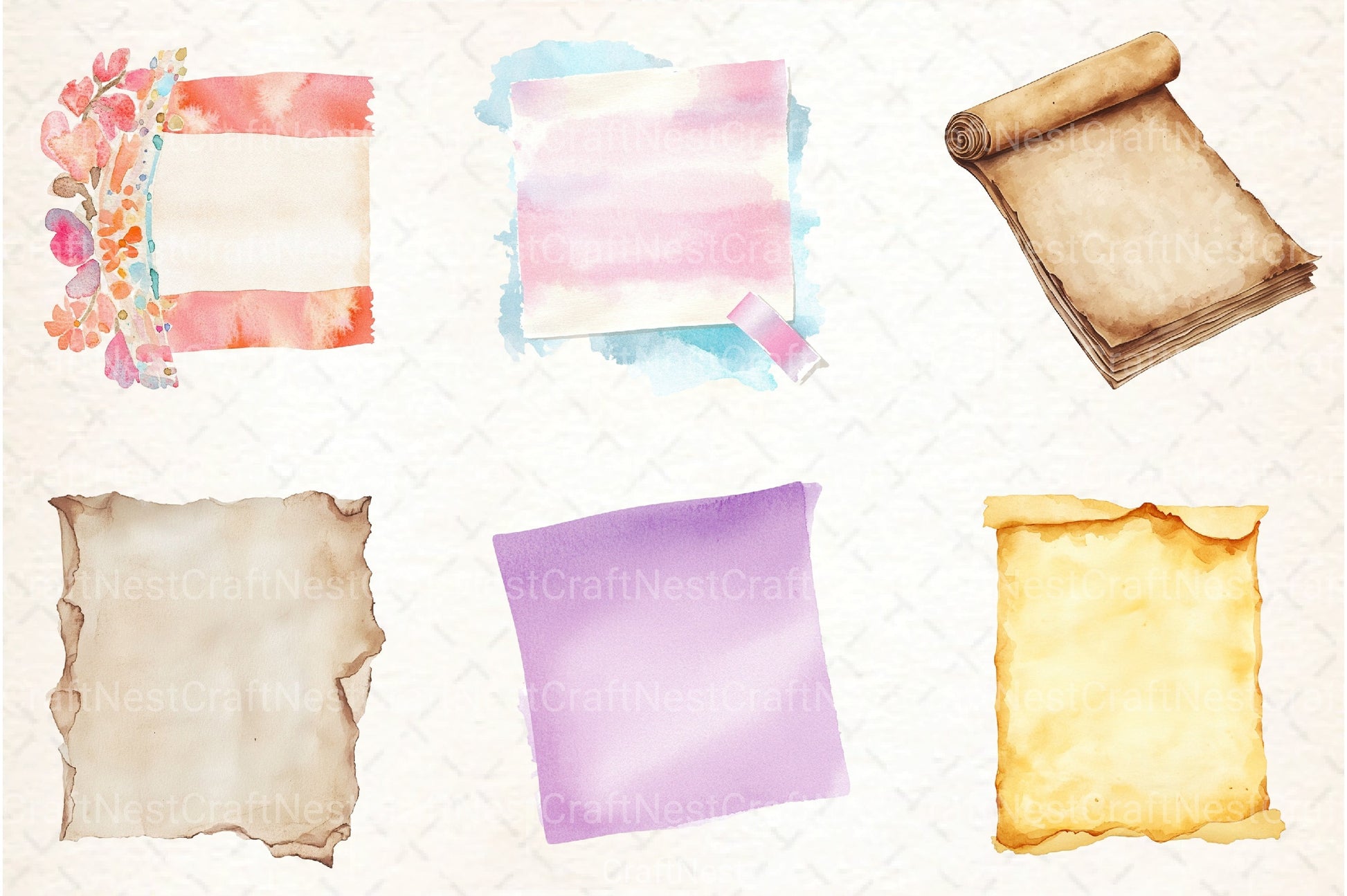 Boho Paper Note & Sticky Clipart Bundle - CraftNest - Digital Crafting and Art