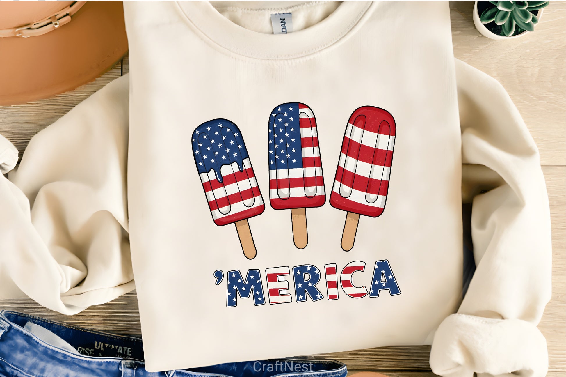Fourth of July Ice Cream Shirt Clipart Bundle 2 - CraftNest - Digital Crafting and Art