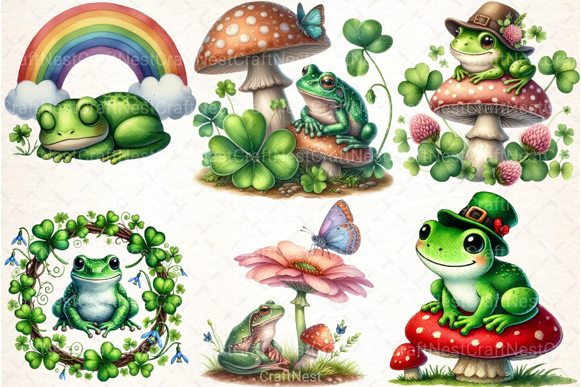 St. Patrick's Day Frog Clipart Bundle 2 - CraftNest - Digital Crafting and Art