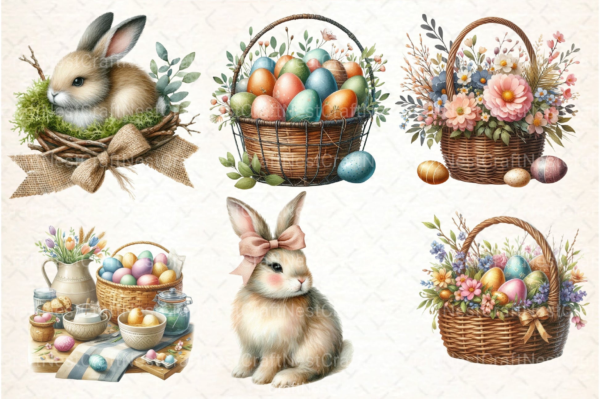 Country Farmhouse Easter Clipart Bundle 2 - CraftNest - Digital Crafting and Art