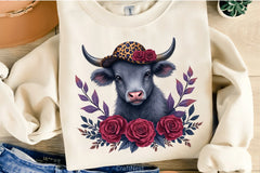 Highland Cow Floral Art Clipart Bundle - CraftNest - Digital Crafting and Art