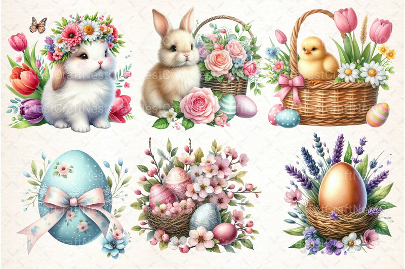 Easter Spring Flowers Clipart Bundle - CraftNest - Digital Crafting and Art