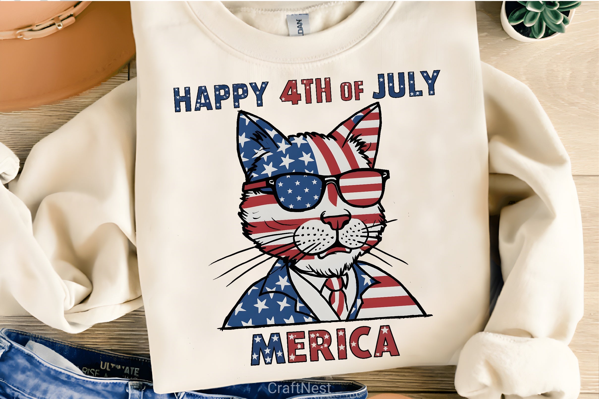 Happy 4th July Cat Clipart Bundle   3 - CraftNest - Digital Crafting and Art