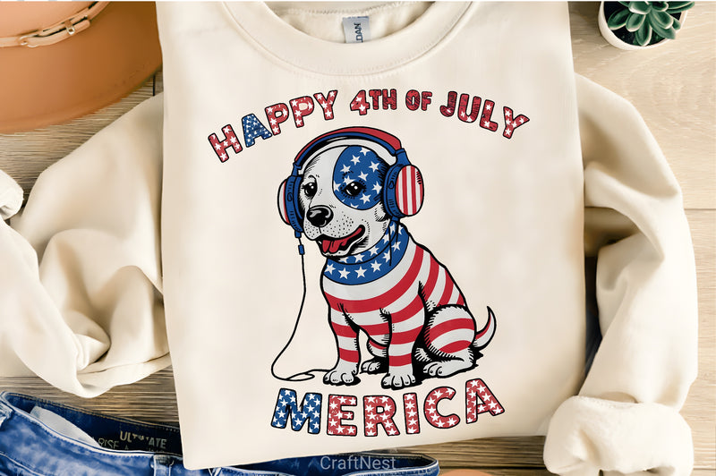 Happy 4th July Dog Clipart Bundle 3 - CraftNest - Digital Crafting and Art