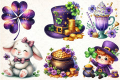 Purple St. Patrick's Day Clipart Bundle - CraftNest - Digital Crafting and Art