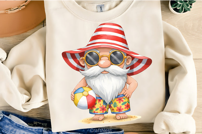 Fun In The Sun Gnome Clipart Bundle - CraftNest - Digital Crafting and Art