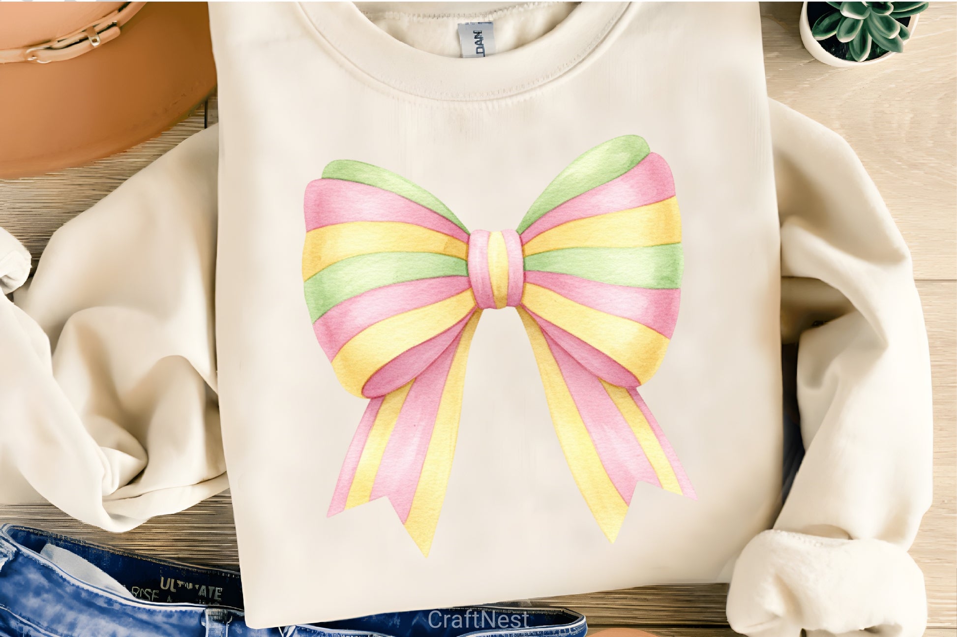 Watercolour Pastel Spring Bows Clipart Bundle 8 - CraftNest - Digital Crafting and Art