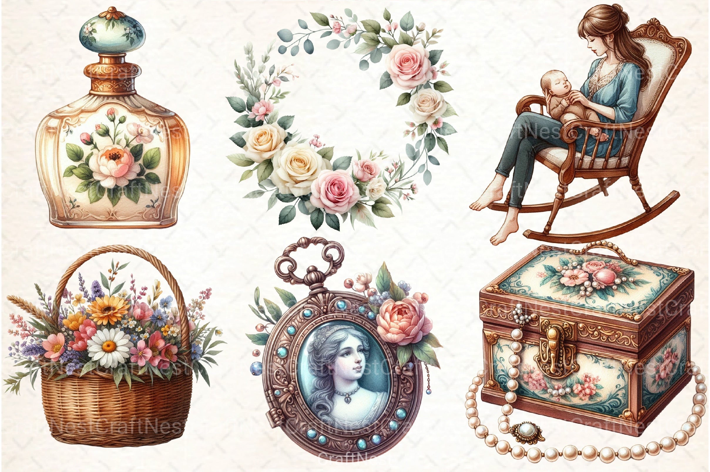 Vintage Mother's Day Clipart Bundle 1 - CraftNest - Digital Crafting and Art