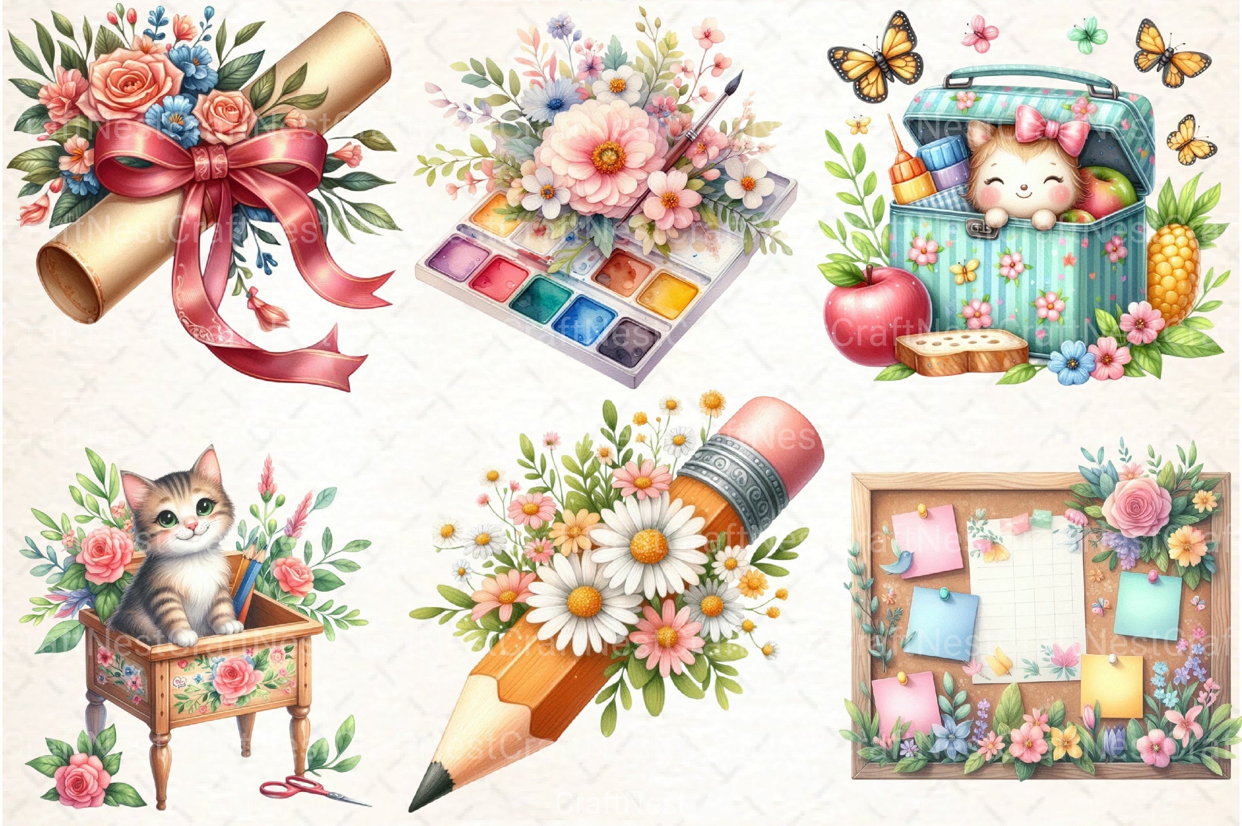 Spring School Clipart Bundle 10 - CraftNest - Digital Crafting and Art