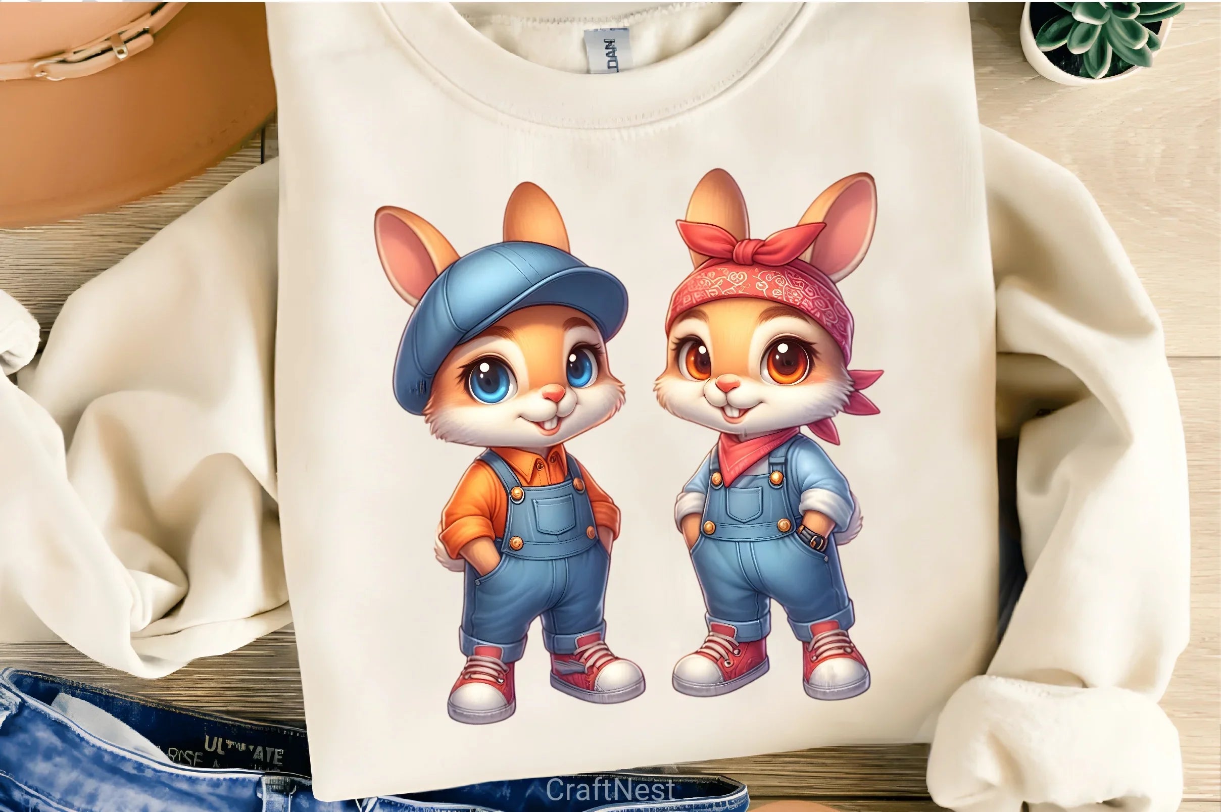 Hip Hop Couple Bunny Easter Clipart Bundle 1 - CraftNest - Digital Crafting and Art