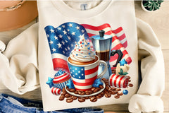 4th of July Coffee Clipart Bundle 1 - CraftNest - Digital Crafting and Art