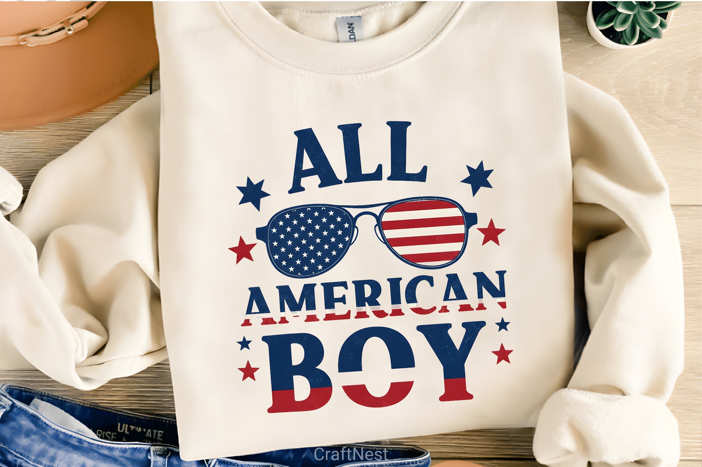 All American Boy Shirt 4th of July Clipart Bundle - CraftNest - Digital Crafting and Art