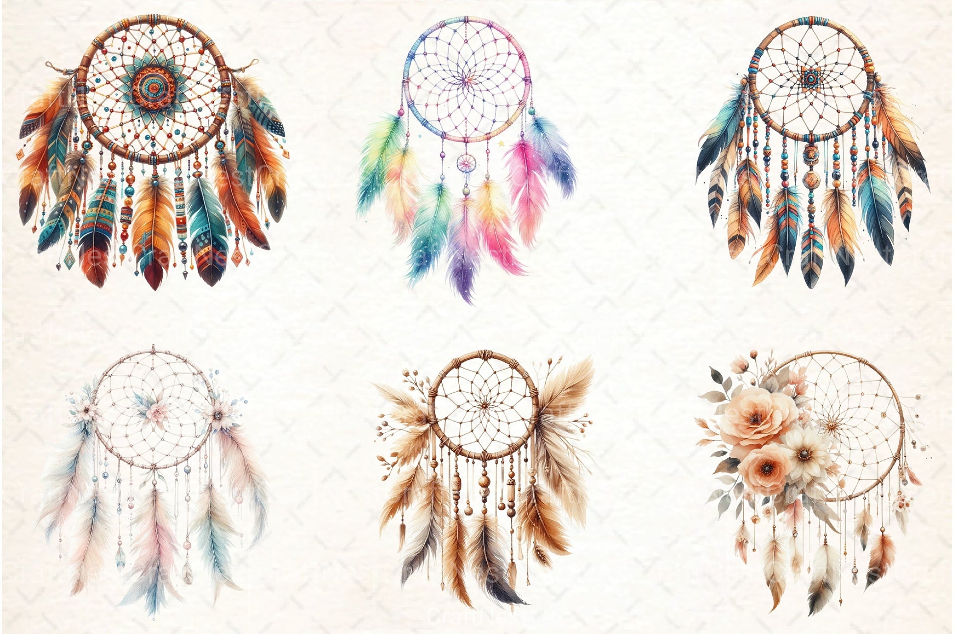 Dreamcatcher Boho Clipart Bundle - CraftNest - Digital Crafting and Art