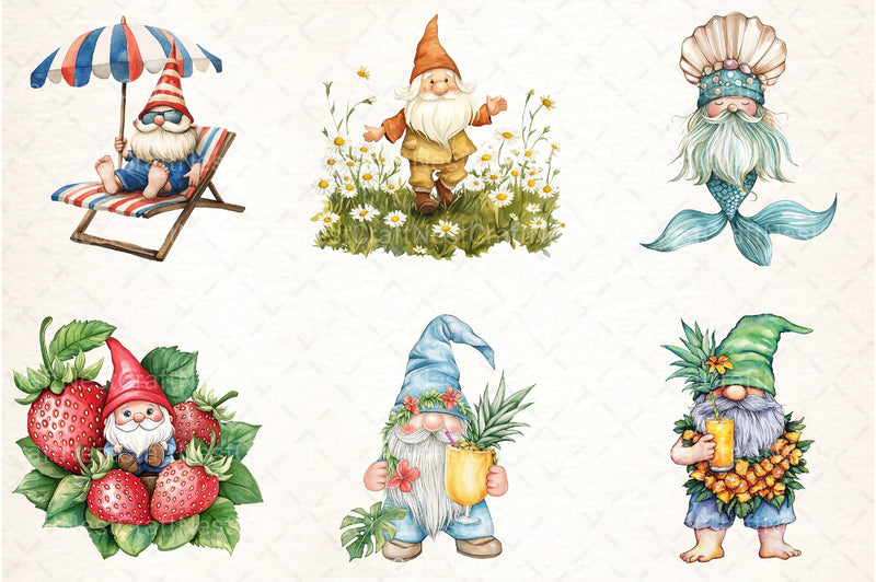 Summer Gnome Clipart Bundle 8 - CraftNest - Digital Crafting and Art