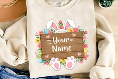 Easter Bunny Name Frame Clipart Bundle  3 - CraftNest - Digital Crafting and Art